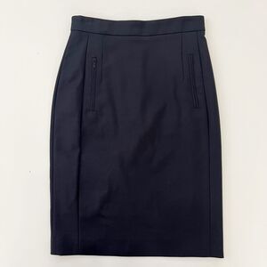 Akris Punto Womens Black Front Zipper Pockets Pencil Skirt Size 2